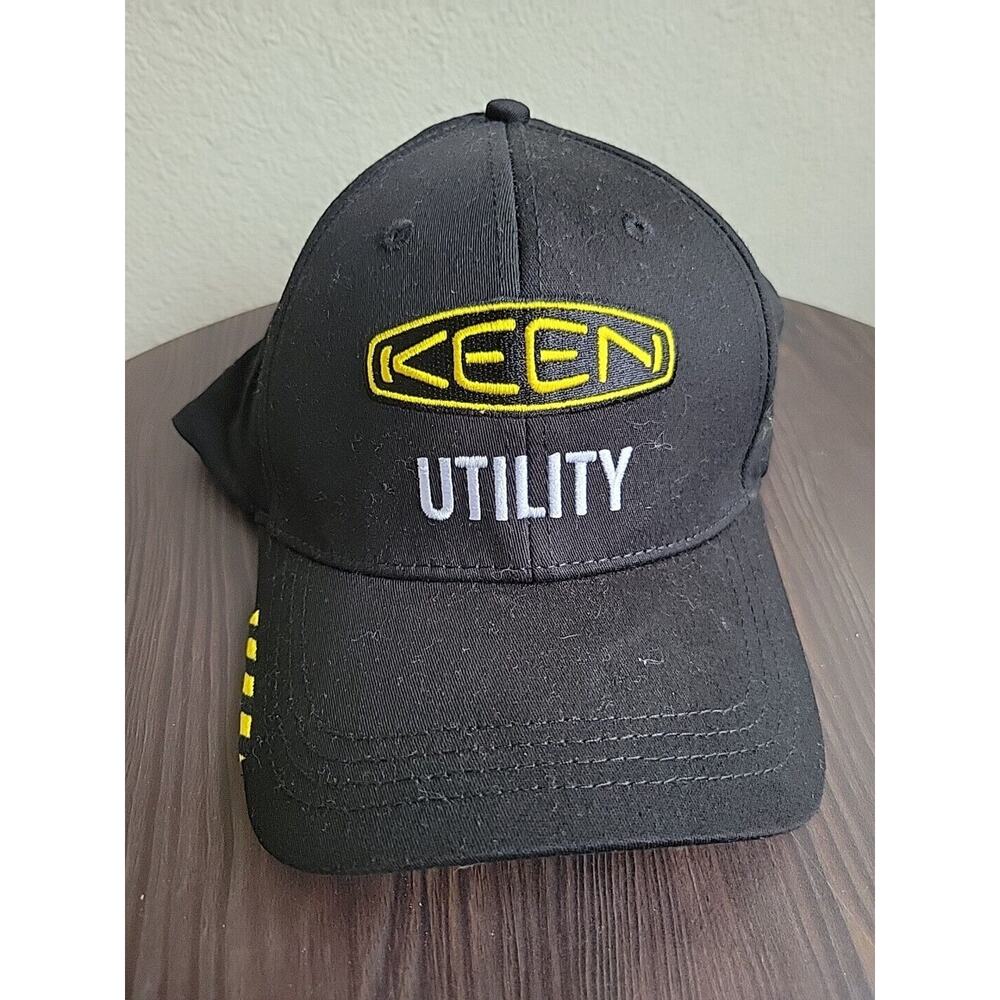 Keen Utility One Size Stretch Fitted 100% Cotton Cap Black Yellow White NEW